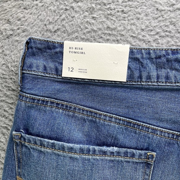 American Eagle Jeans Womens 12 Blue High Rise Tomgirl Distressed - Picture 3 of 15